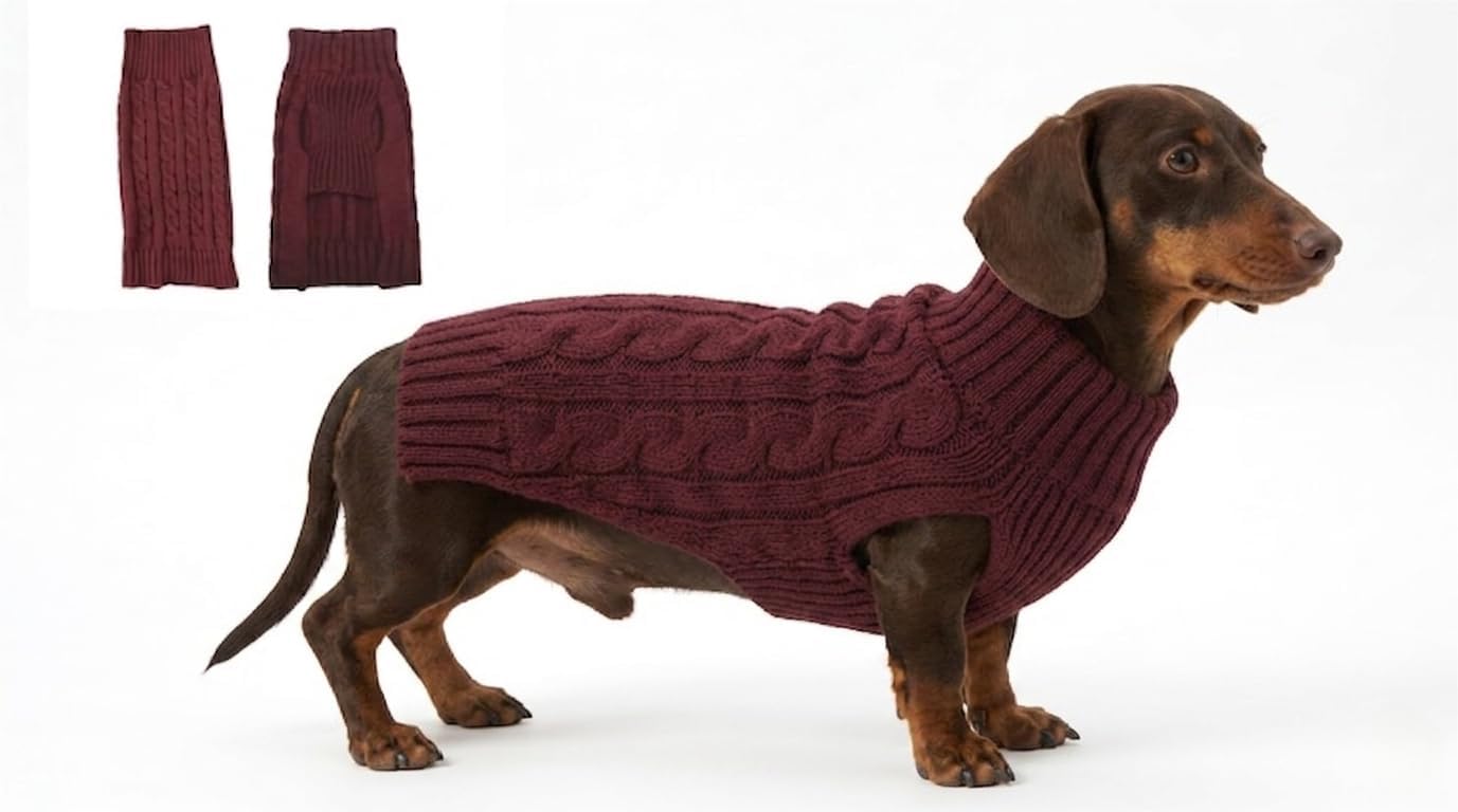 Cable-knit Sweater Burgundy